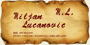 Miljan Lučanović vizit kartica